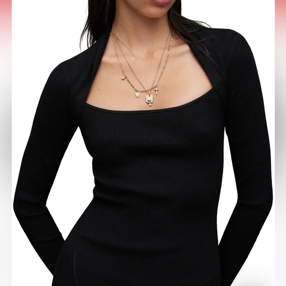 AllSaints Black Midi Dress - Picture 3 of 4